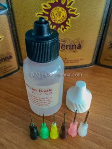 sun henna applicator 30ml (1 fl oz) with 6 metal tips